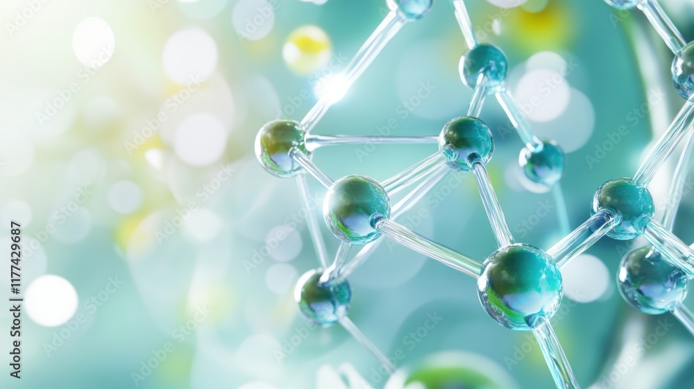 Molecular structure with vibrant colors and soft light effects. Molecular structure with vibrant colors and soft light effects.