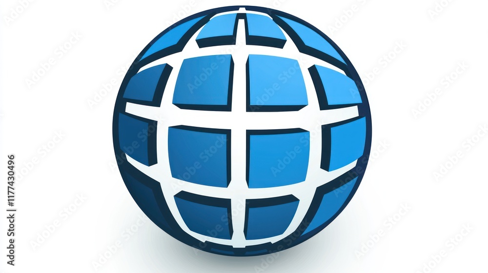 Abstract Blue Globe: Digital Connectivity and Global Network Abstract Blue Globe: Digital Connectivity and Global Network