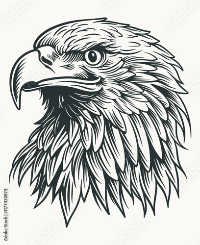 art illustration drawing eagle head line art graphic clip art vector