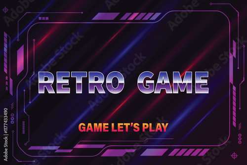 Arcade Retro game. let's play. Pixel art background. 8 bit game. retro game. for game assets in vector illustrations. Retro Futurism Sci-Fi Background. 