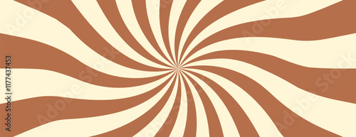 Swirl Rectangle Coffee Background. Spiral Chocolate Backdrop. Abstract Frame for Banner and Promotion Template.
