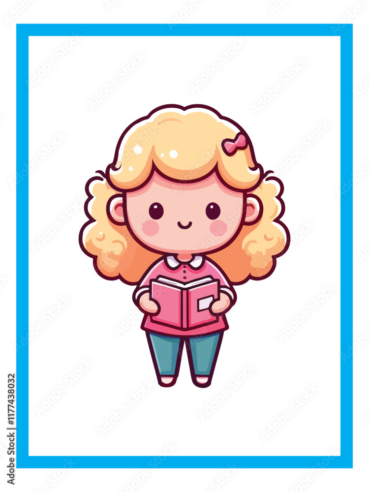 vector of beautiful girl reading a book vector of beautiful girl reading a book
