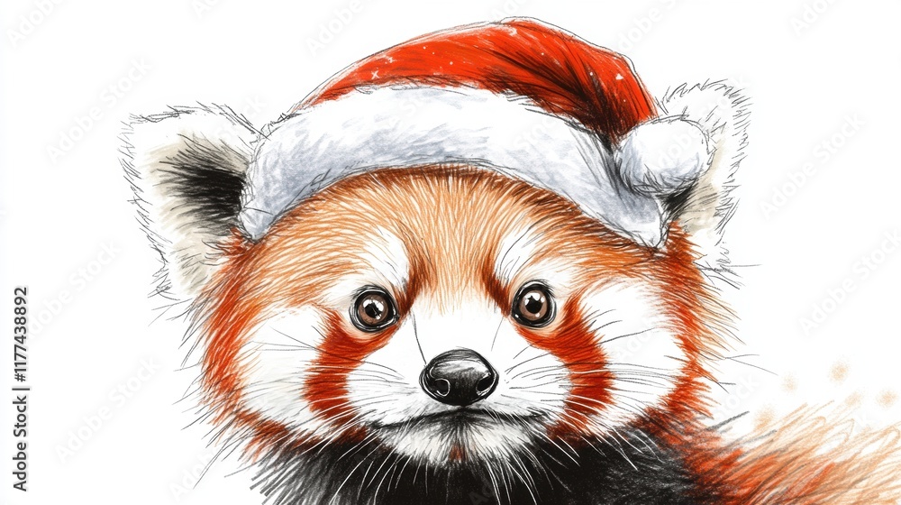 Red Panda in Santa Hat Red Panda in Santa Hat