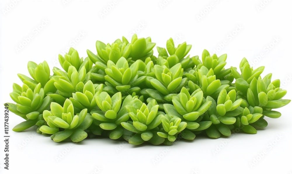 Group of succulents, close-up, white background, display, botanical Group of succulents, close-up, white background, display, botanical