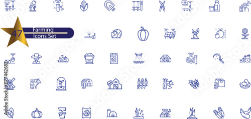  farm. Contains such icons as tractor, windmill, vegetables, handmade products