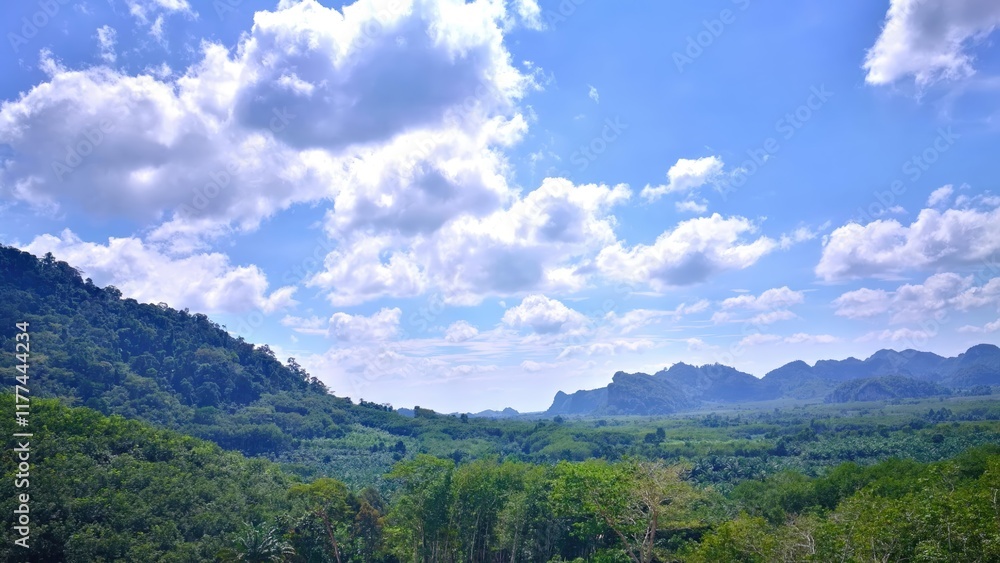 Fototapeta premium Some beautiful places in Huai Yot District, Trang Province, Thailand.