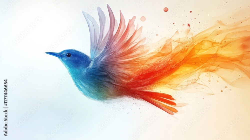 Obraz premium Abstract Colorful Bird in Flight