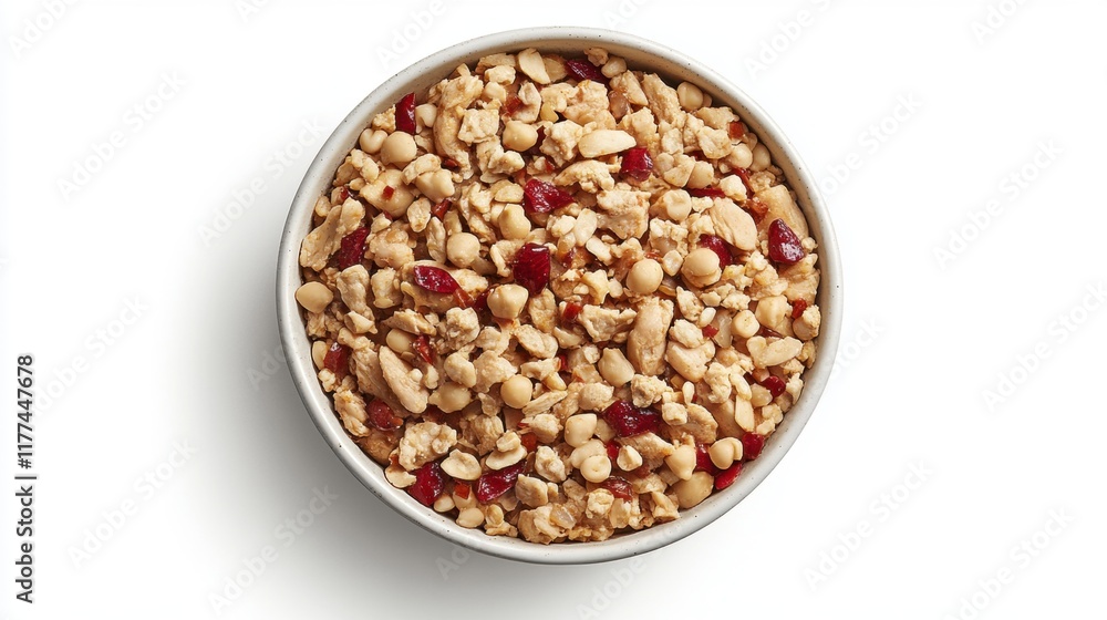 Bowl of Granola with Cranberries and Nuts Bowl of Granola with Cranberries and Nuts