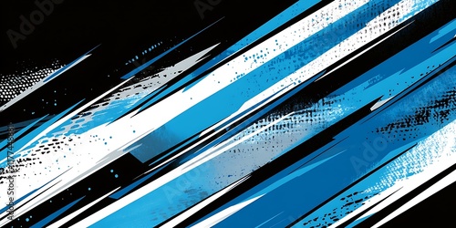 Abstract blue and white diagonal stripes background. Design template.