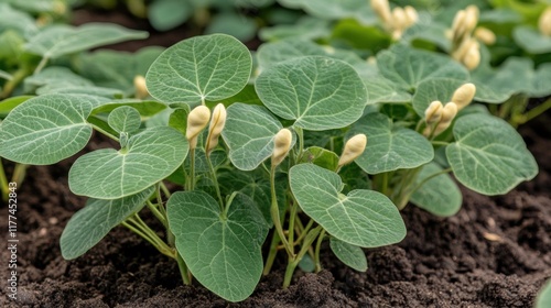 Wallpaper Mural Nasturtium Seedlings Emerging from Soil Torontodigital.ca