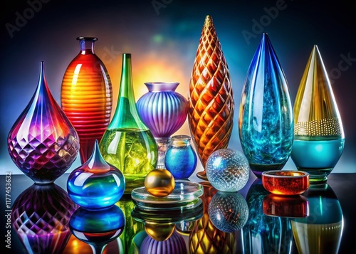 Illuminated Glass Art Sculptures: Abstract Light and Shadow Play