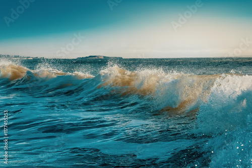 Waves crashing on Bournemouth Beach (Bournemouth, Branksome) photo