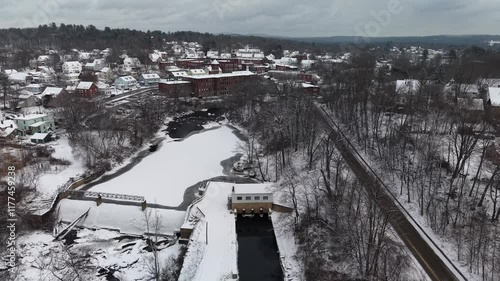 New Hampshire Allenstown panoramic view from top during December Season  photo