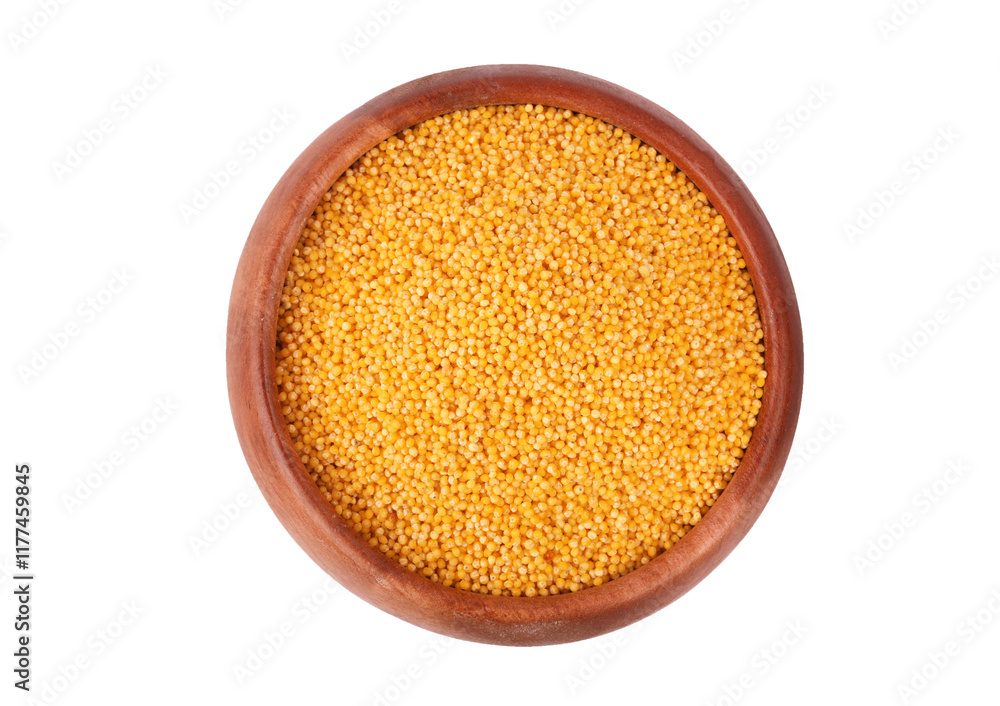 bowl of millet on white background bowl of millet on white background