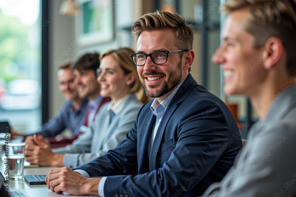 Confident Business Team Meeting Diverse Professionals in Office Collaboration Confident Business Team Meeting Diverse Professionals in Office Collaboration