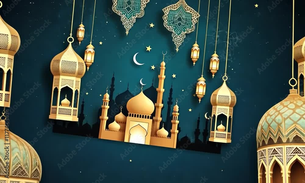 ramadan kareem background with lamps