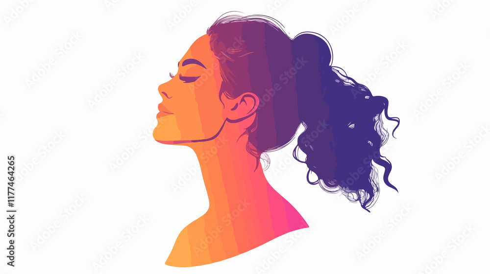 Professional isolated woman design vector with wide angle view centered composition Professional isolated woman design vector with wide angle view centered composition
