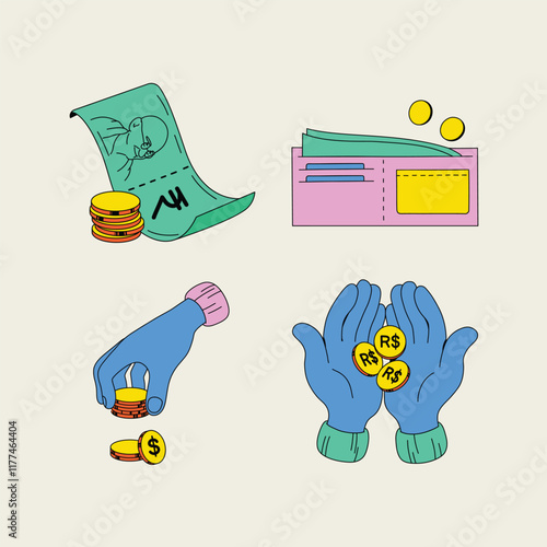 Dynamic lined financial literacy objects