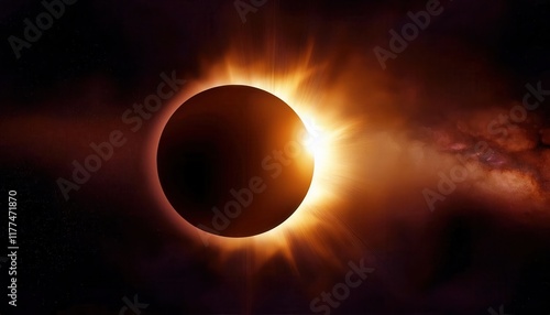 Stunning Total Solar Eclipse with Glowing Corona and Baily's Beads Against a Dark Sky Captured in Cosmic Detail for Astronomical Insights

 photo