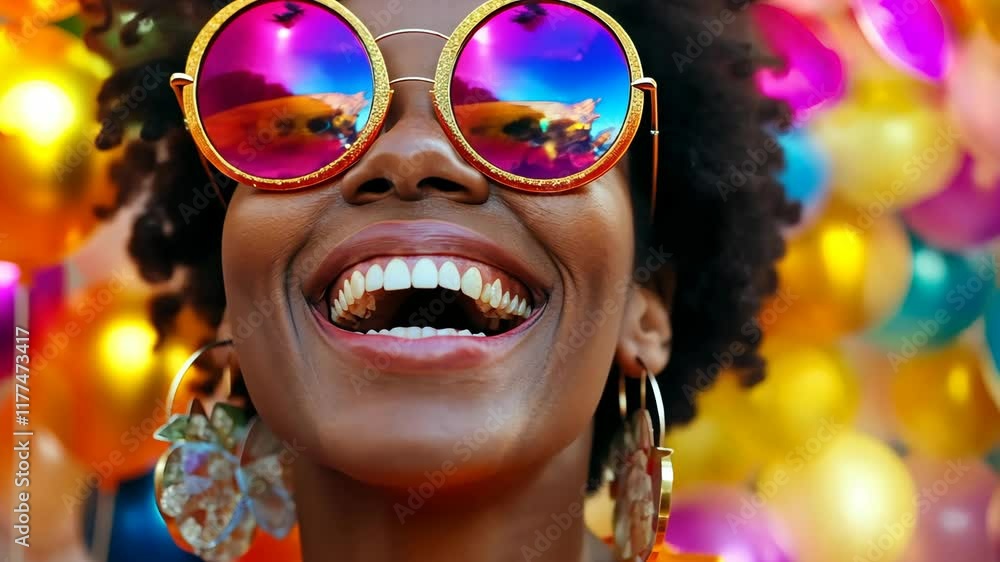 The Woman in Colorful Sunglasses The Woman in Colorful Sunglasses