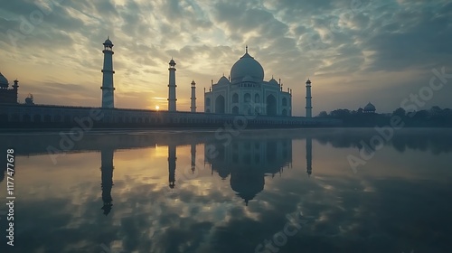 Taj Mahal Sunrise Reflection Peaceful Serene Beauty