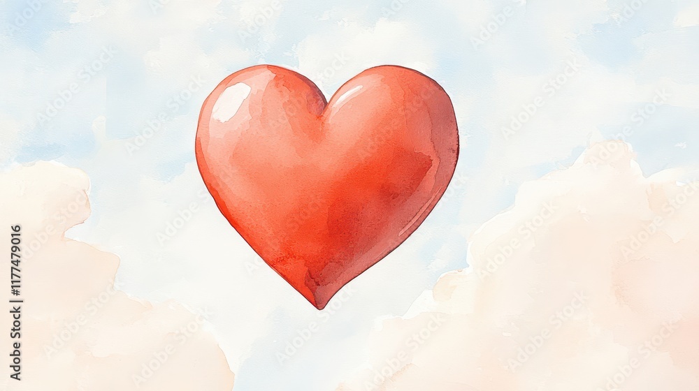 Obraz premium Heart symbolizing love in the sky digital art nature bright and dreamy atmosphere