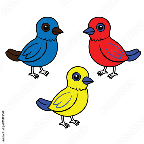 vector bird line art free download  photo