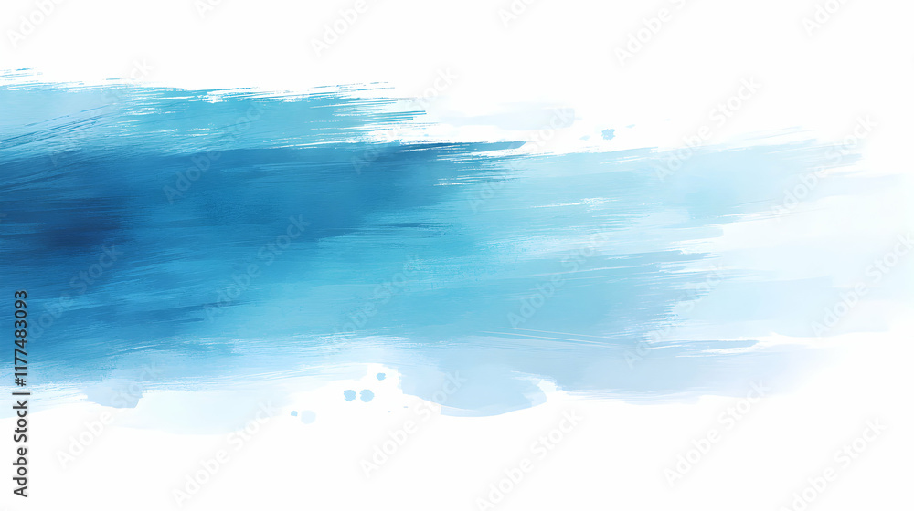 Fototapeta premium Abstract blue watercolor wash background texture, perfect for website banners, social media, and design projects. Ideal for adding a serene and artistic touch.