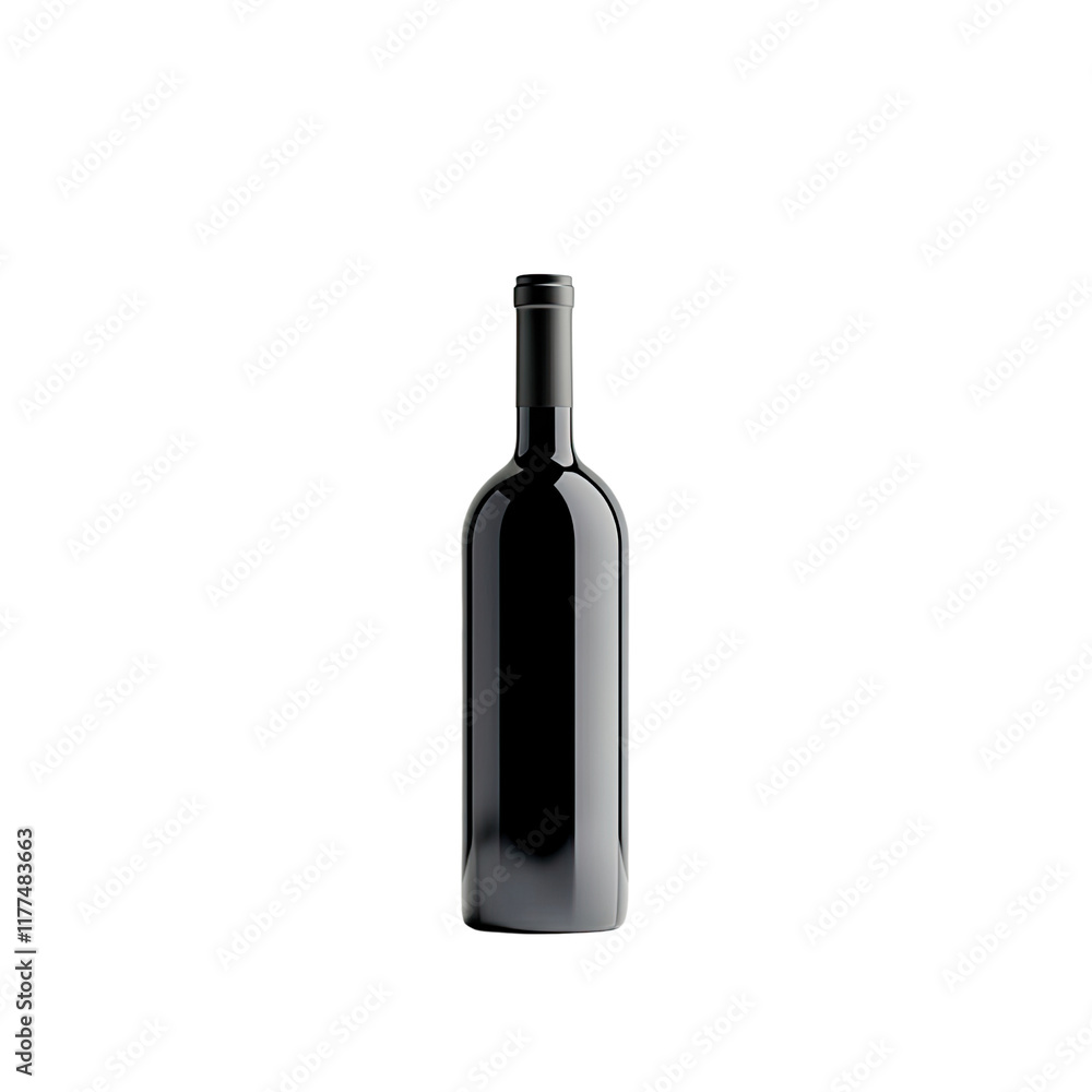 Elegant Black Wine Bottle Studio Shot on Black Background Elegant Black Wine Bottle Studio Shot on Black Background
