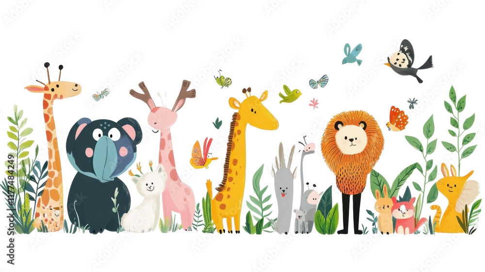 Vector illustration of a cartoon lion and tiger animal statues as toys with angel and religious elements, in a baby and child-friendly design, isolated on a stone sculpture background Vector illustration of a cartoon lion and tiger animal statues as toys with angel and religious elements, in a baby and child-friendly design, isolated on a stone sculpture background