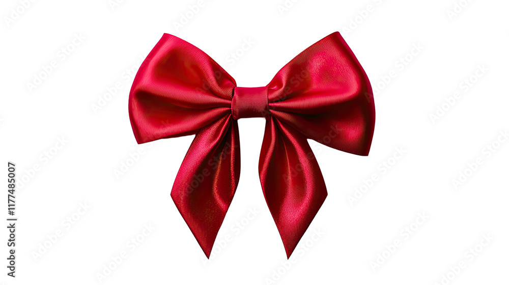 Fototapeta premium Elegant Red Satin Bow Isolated on Black Background