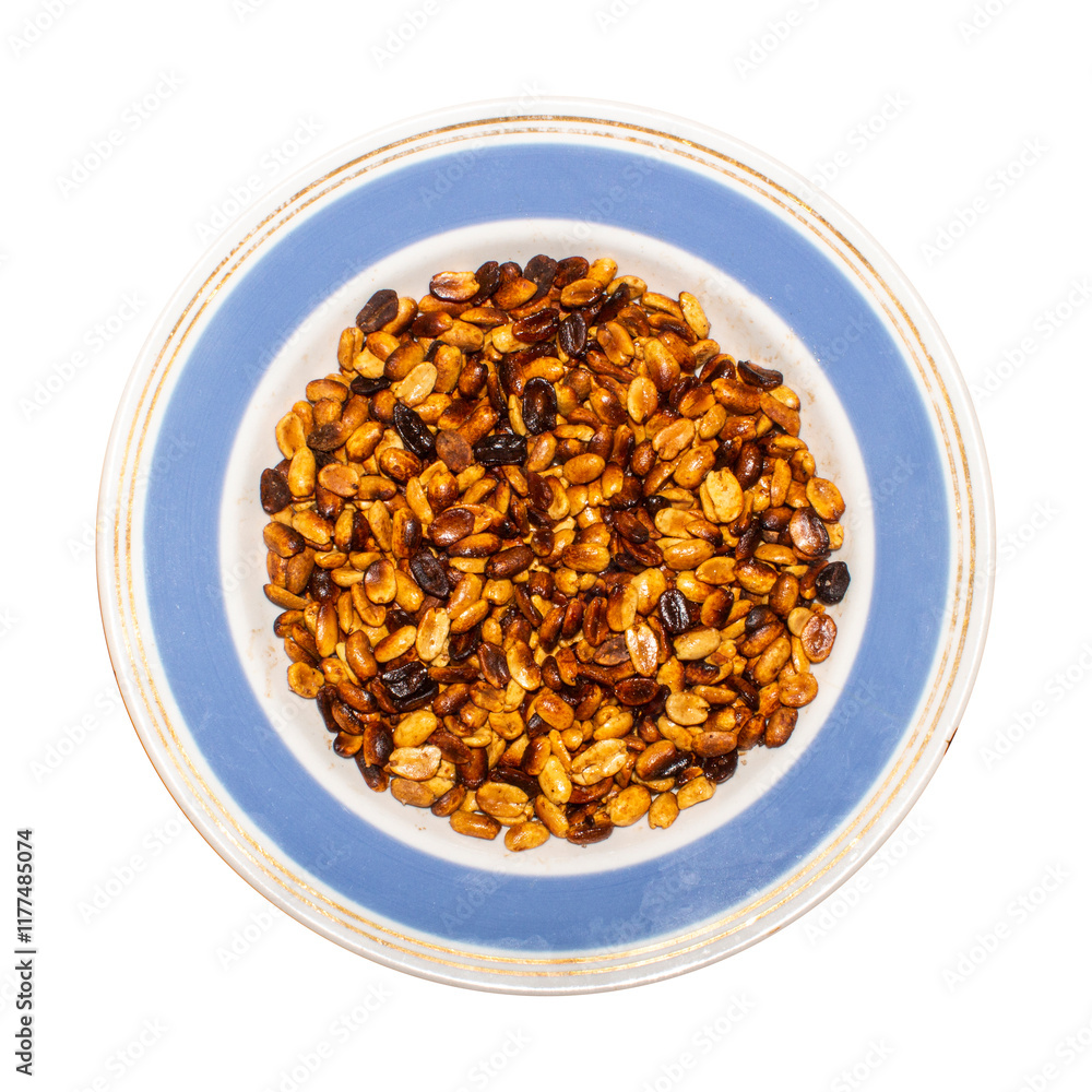 Fried salted peanuts on a plate.Fried peanuts background.Peanuts for beer.Nuts are peanuts. Fried salted peanuts on a plate.Fried peanuts background.Peanuts for beer.Nuts are peanuts.