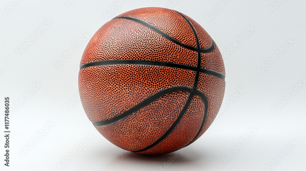 Fototapeta premium A photo of a brown basketball, presented on a clean background.