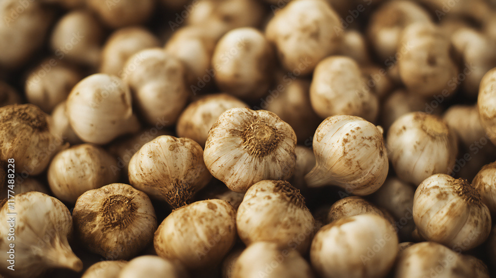 Pile of Fresh single clove garlic texture for food background. Pile of Fresh single clove garlic texture for food background.