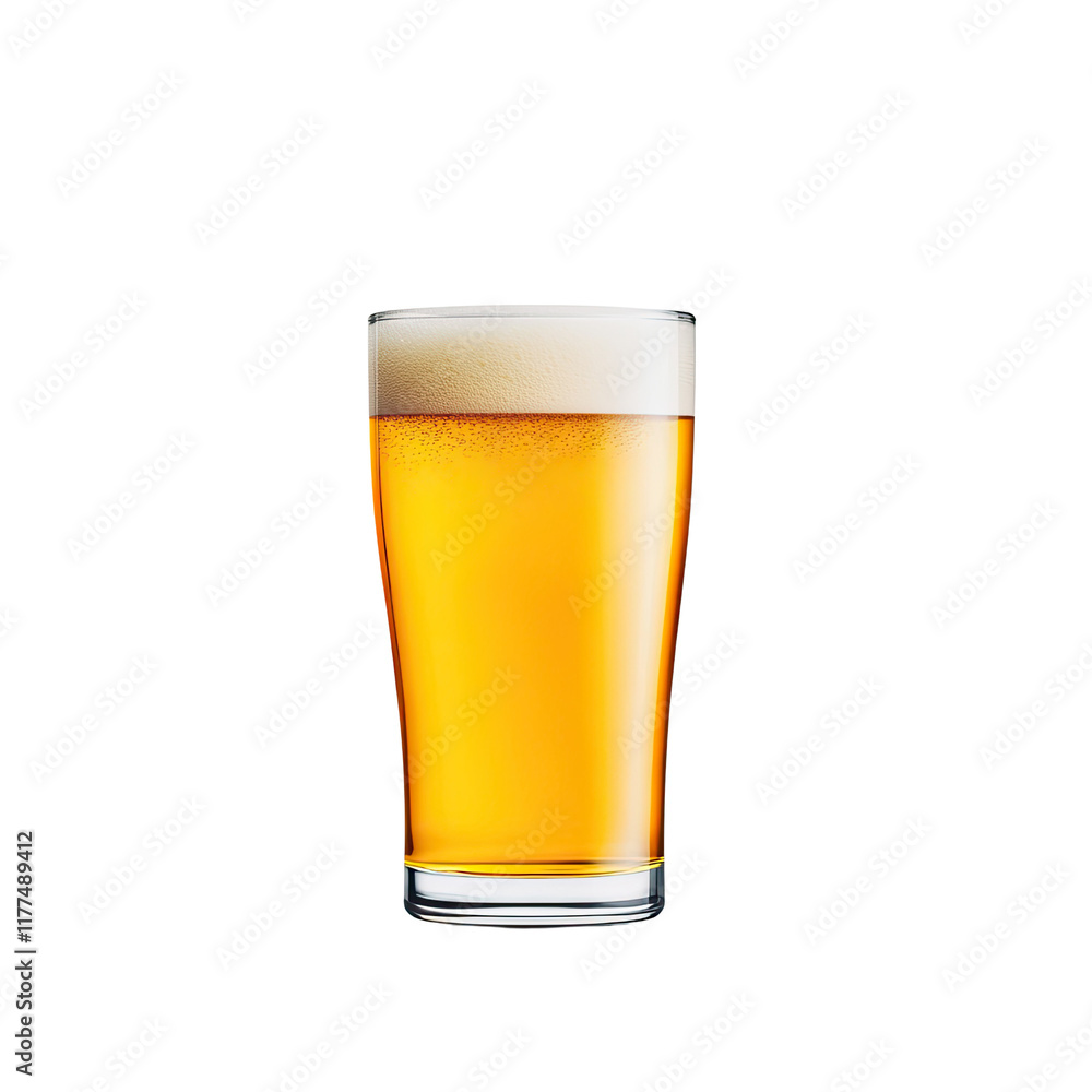 Golden Beer in a Tall Glass with Frothy Head Golden Beer in a Tall Glass with Frothy Head