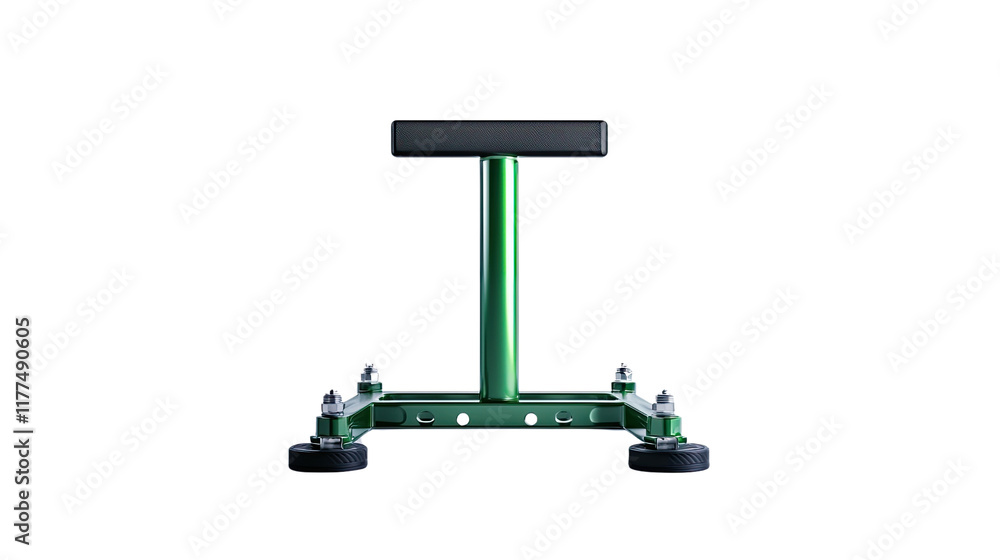 Green Metal Mobile Support Stand with Wheels and Handle Green Metal Mobile Support Stand with Wheels and Handle