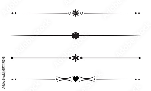 Text Divider Vectors. Separator vintage. decorative line.
