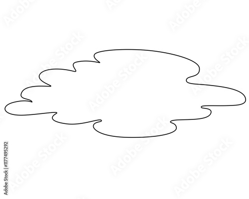 Cloud, weather phenomenon sign - vector linear picture with editable outline for coloring book, logo or pictogram. Outline. Cloud for coloring book.	