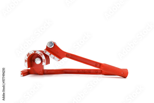 Cuadro en lienzo Orange bender on white background