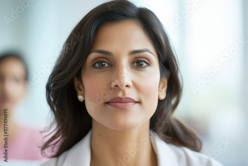 Wallpaper Mural Confident Young Hispanic Female Professional in Bright Office Setting Torontodigital.ca