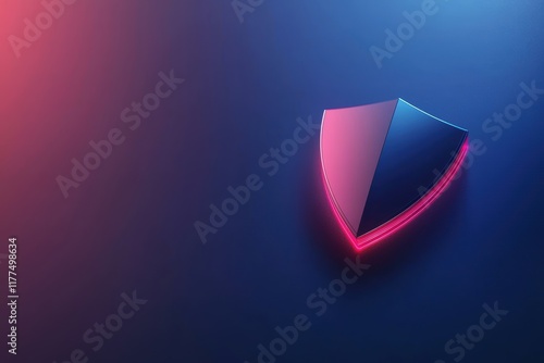 Free Download Abstract Shield Design with Neon Glow on Dark Background for Security Themes - GFXLoad
