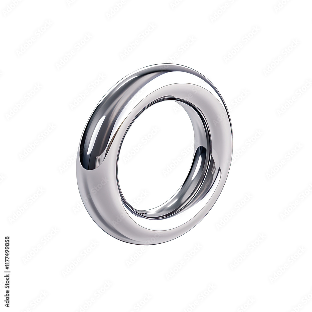 Polished Chrome Ring Abstract 3D Model Design Polished Chrome Ring Abstract 3D Model Design