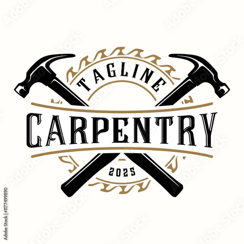 carpenter vintage logo design. handcraft and saw icon, for carpentry, furniture, construction and home improvement.