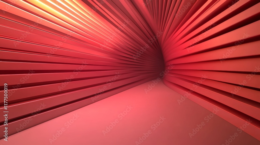 Obraz premium Futuristic abstract grids in a vibrant tunnel digital art modern environment immersive viewpoint