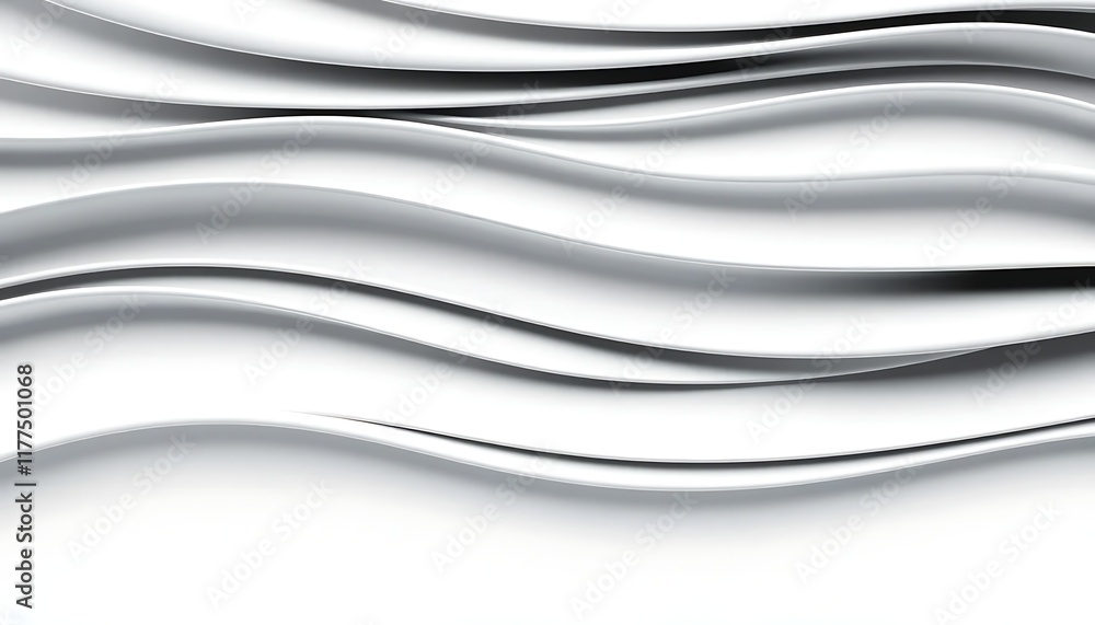 Obraz premium Abstract White Waves Smooth Curves Elegant Design Background