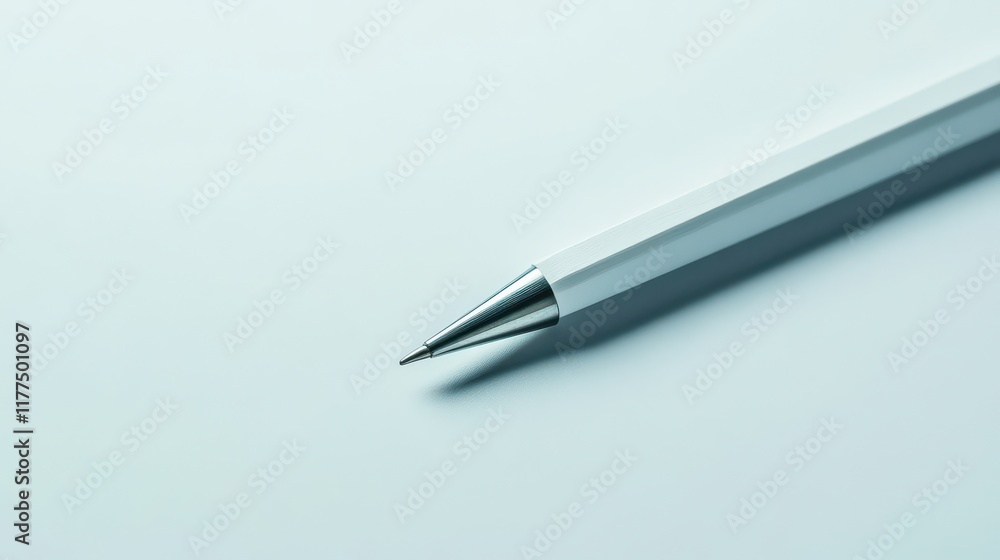 Sleek White Pen on Light Surface Sleek White Pen on Light Surface