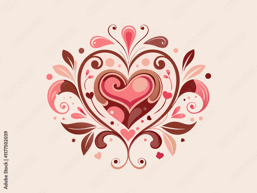 Valentine’s Day Greeting Card Design – Elegant Cursive Font with Romantic Elements Valentine’s Day Greeting Card Design – Elegant Cursive Font with Romantic Elements