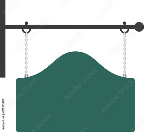 Illustration of a hanging sign board with blank copy space. Empty sign board for your design. 