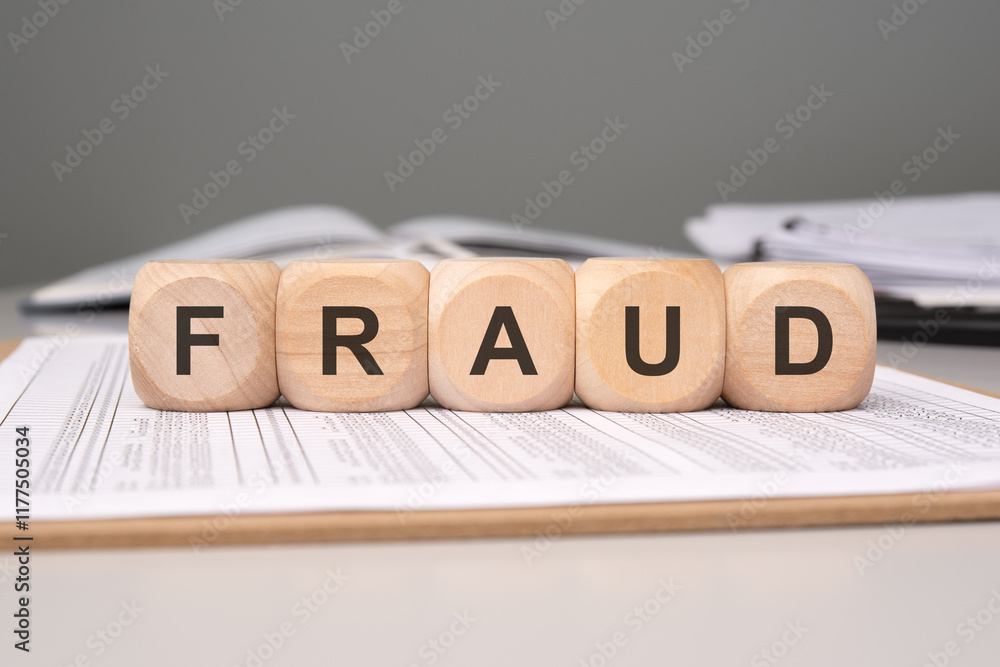 Fotografie FRAUD text on alphabet wood blocks