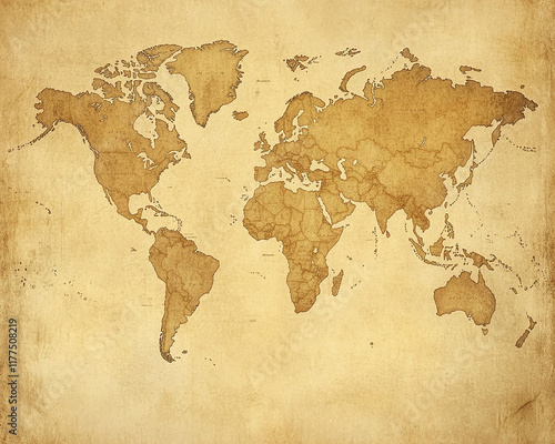 Hand drawn vintage world map